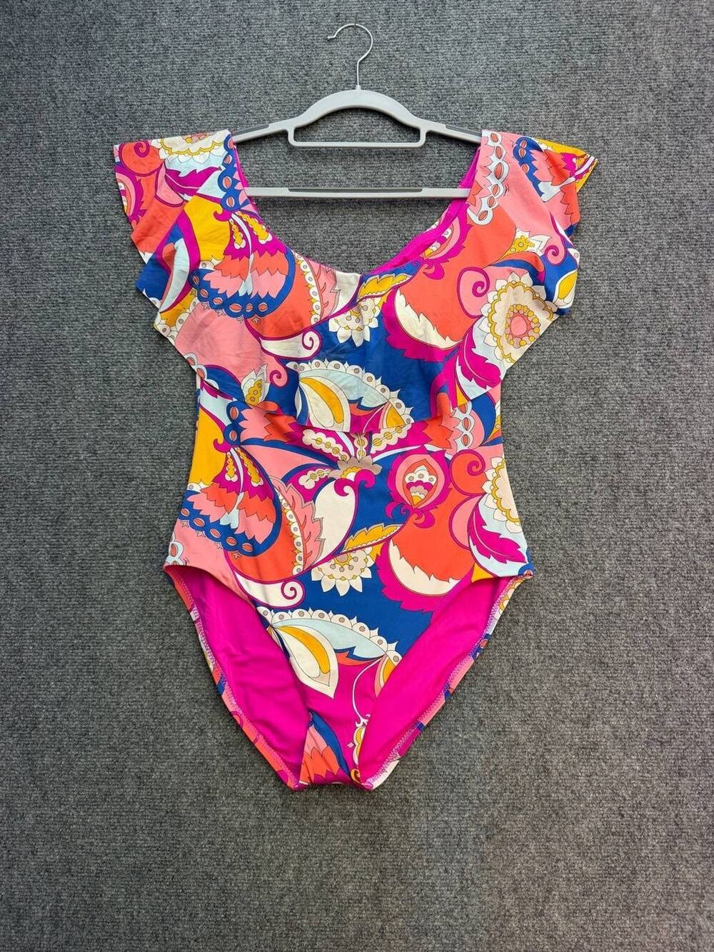 Trina Turk Sevilla Women's 12 Multicolor Off Shoulder One Piece Swimsuit NWT